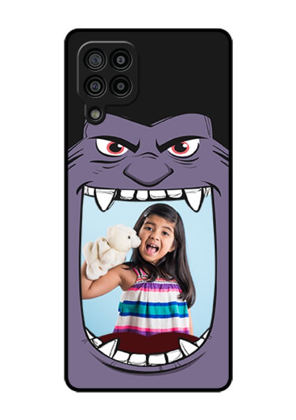 Galaxy F22 Custom Glass Phone Case  - Angry Monster Design