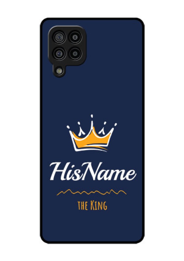 Galaxy F22 Glass Phone Case King with Name