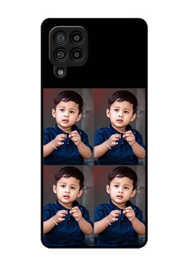 Galaxy F22 4 Image Holder on Glass Mobile Cover