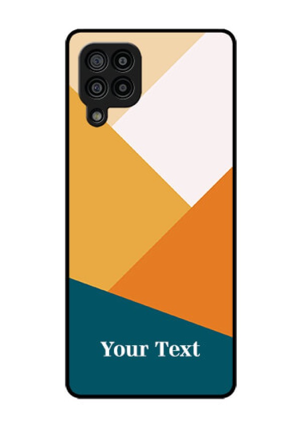Galaxy F22 Personalized Glass Phone Case - Stacked Multi-colour Design