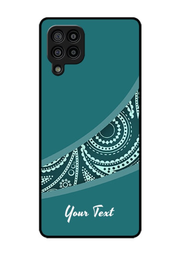 Galaxy F22 Photo Printing on Glass Case - semi visible floral Design