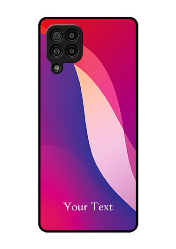 Galaxy F22 Personalized Glass Phone Case - Digital abstract Overlap Design