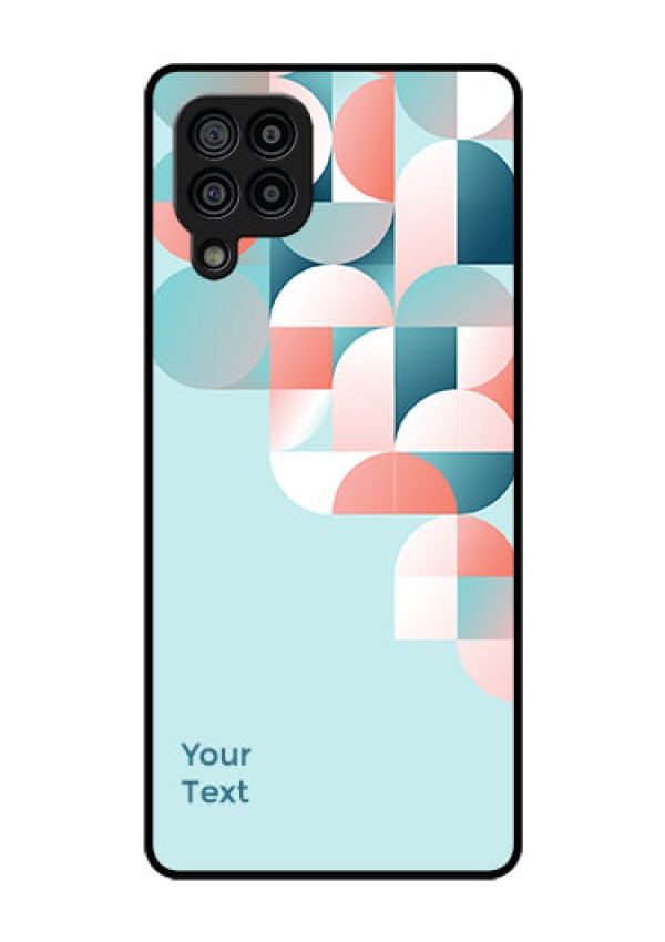 Galaxy F22 Custom Glass Phone Case - Stylish Semi-circle Pattern Design