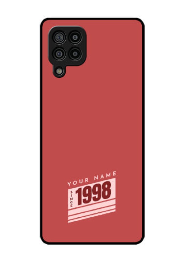Galaxy F22 Custom Glass Phone Case - Red custom year of birth Design