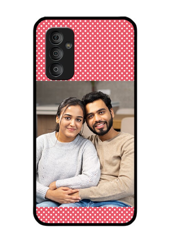 Galaxy F23 5G Custom Glass Phone Case - White Dotted Design