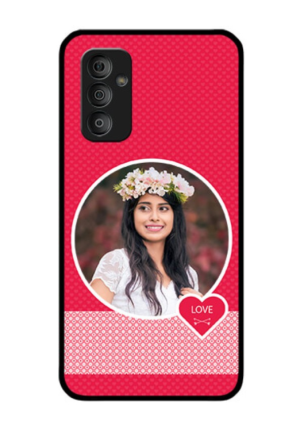 Galaxy F23 5G Personalised Glass Phone Case - Pink Pattern Design
