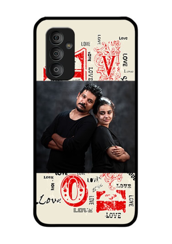 Galaxy F23 5G Photo Printing on Glass Case - Trendy Love Design Case