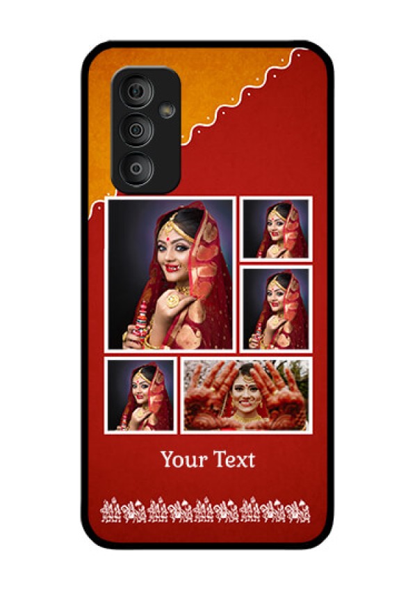 Galaxy F23 5G Personalized Glass Phone Case - Wedding Pic Upload Design
