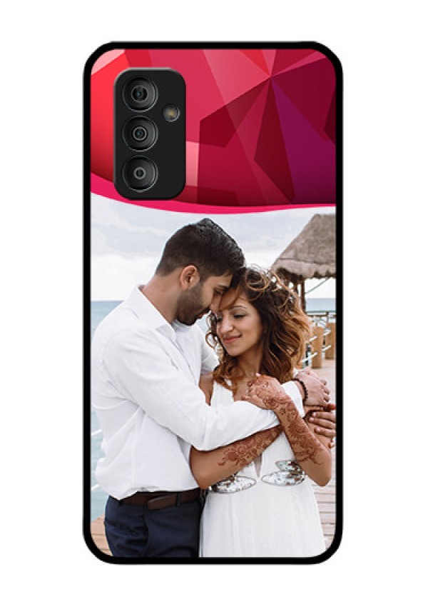 Galaxy F23 5G Custom Glass Mobile Case - Red Abstract Design