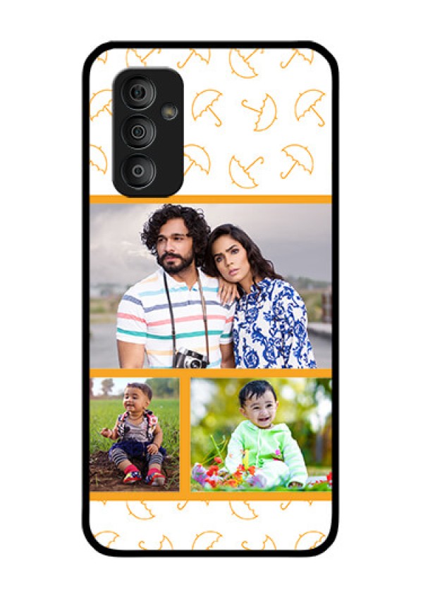 Galaxy F23 5G Custom Glass Mobile Case - Yellow Pattern Design