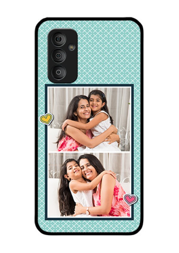 Galaxy F23 5G Custom Glass Phone Case - 2 Image Holder with Pattern Design
