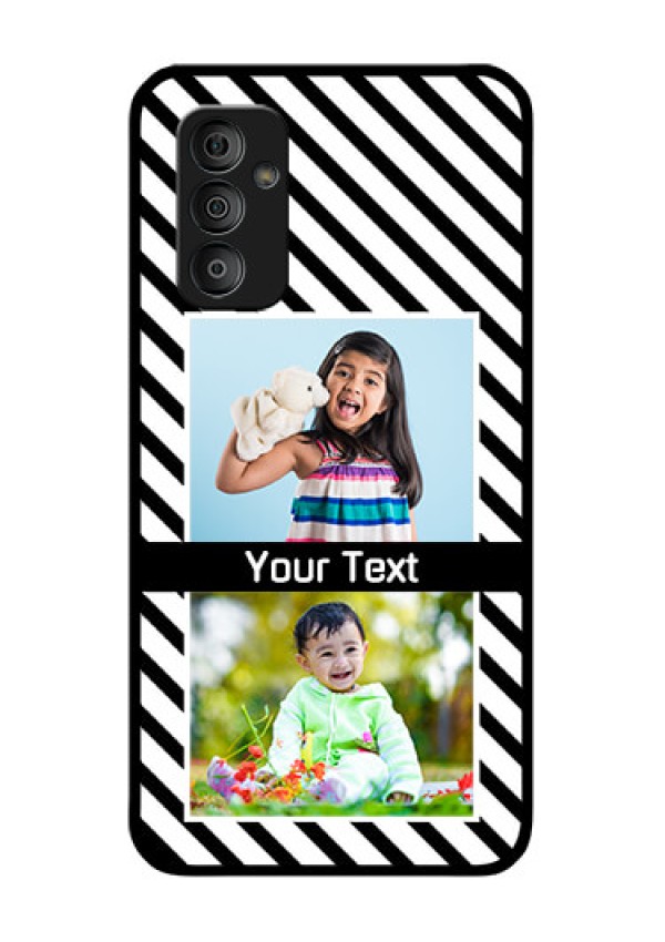Galaxy F23 5G Photo Printing on Glass Case - Black And White Stripes Design