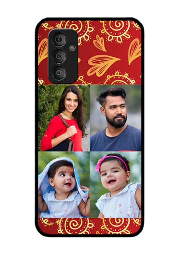 Galaxy F23 5G Photo Printing on Glass Case - 4 Image Traditional Design
