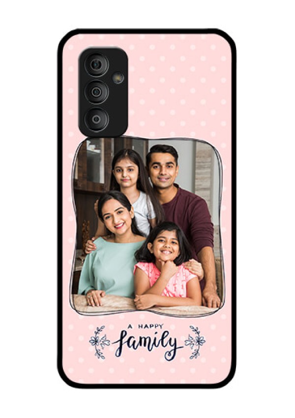 Galaxy F23 5G Custom Glass Phone Case - Family with Dots Design