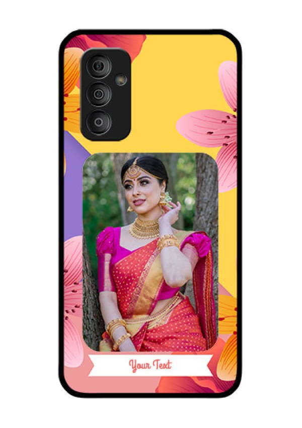 Galaxy F23 5G Custom Glass Mobile Case - 3 Image With Vintage Floral Design