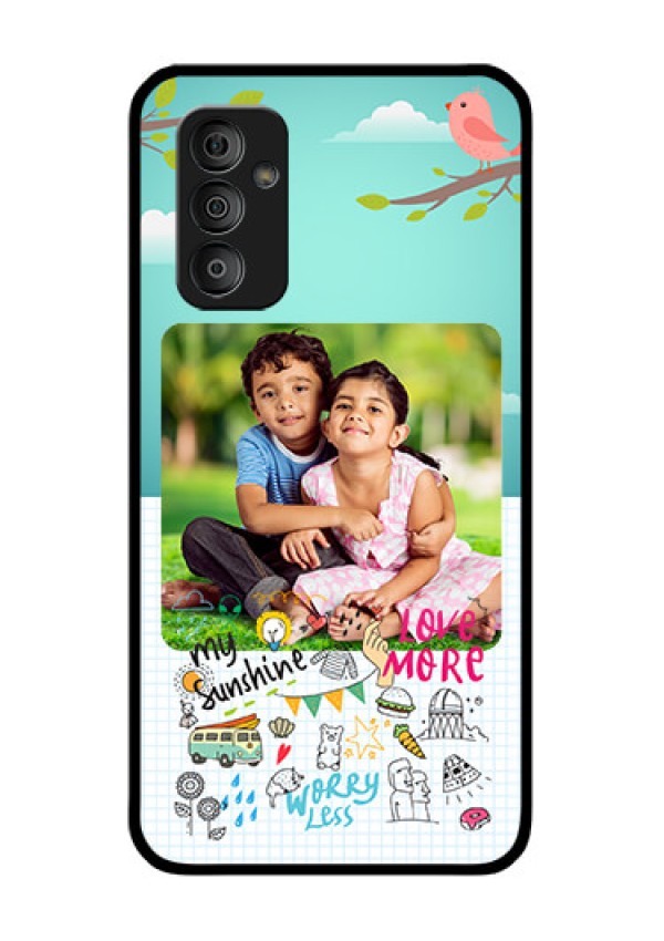 Galaxy F23 5G Photo Printing on Glass Case - Doodle love Design