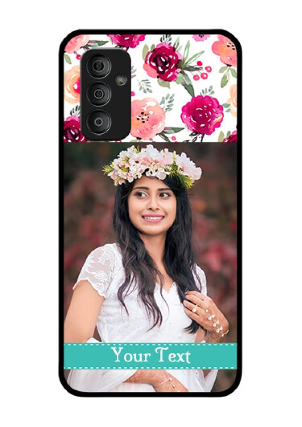 Galaxy F23 5G Custom Glass Phone Case - Watercolor Floral Design