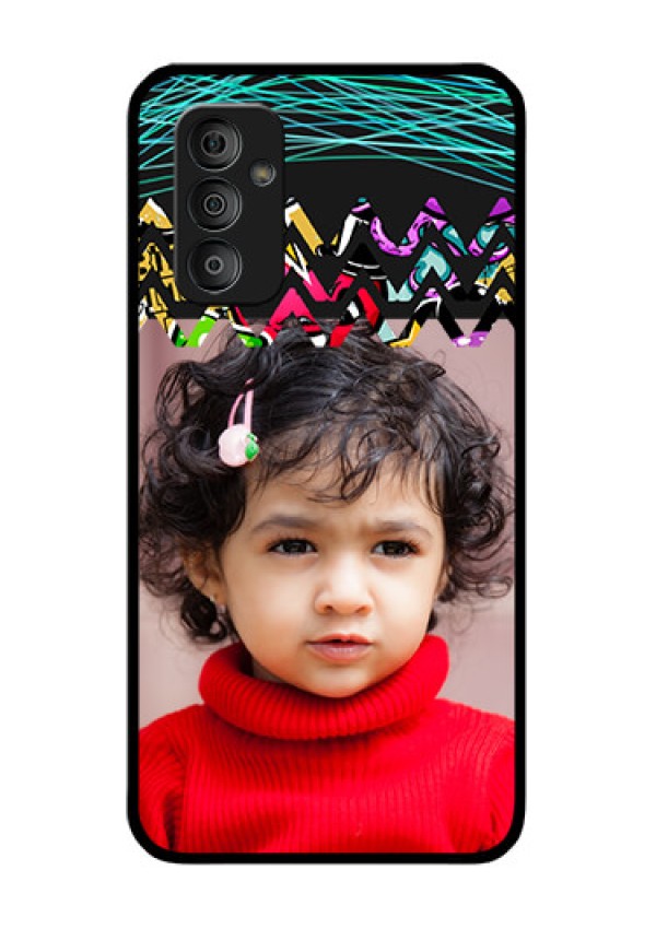 Galaxy F23 5G Personalized Glass Phone Case - Neon Abstract Design