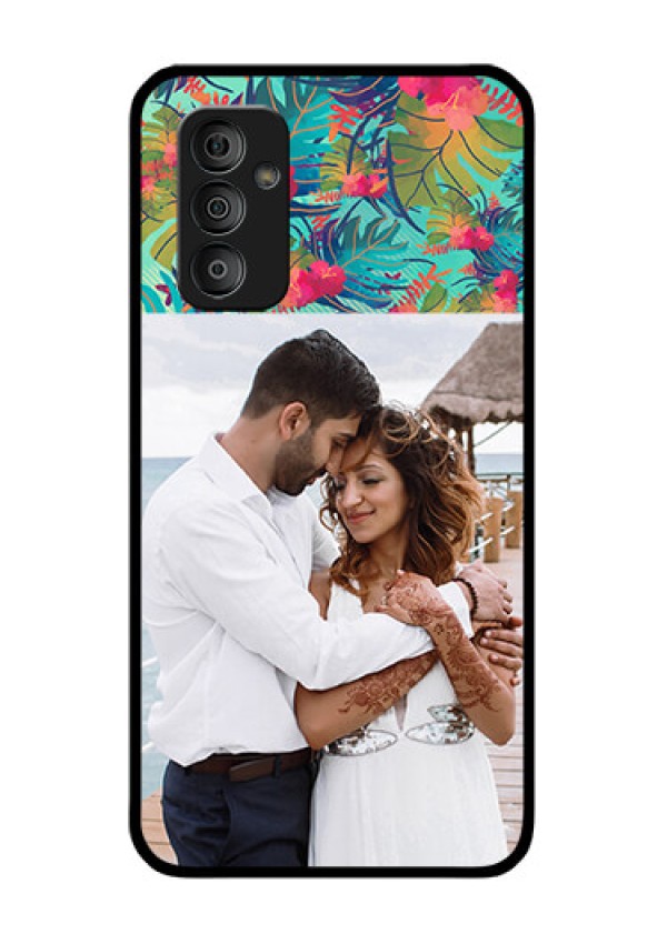 Galaxy F23 5G Photo Printing on Glass Case - Watercolor Floral Design