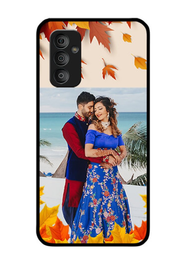 Galaxy F23 5G Photo Printing on Glass Case - Autumn Maple Leaves Design