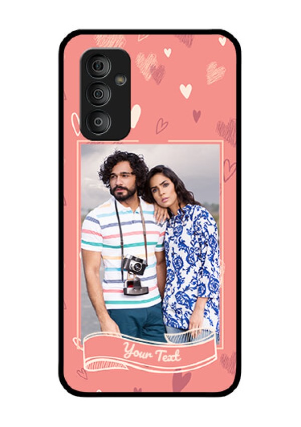 Galaxy F23 5G Custom Glass Phone Case - Love doodle art Design