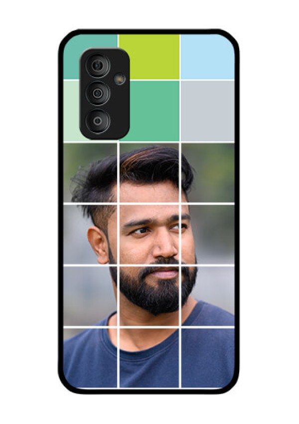 Galaxy F23 5G Photo Printing on Glass Case - with white box pattern