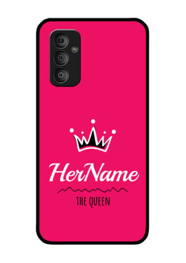 Galaxy F23 5G Glass Phone Case Queen with Name