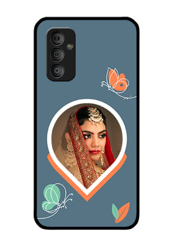 Galaxy F23 Custom Glass Mobile Case - Droplet Butterflies Design