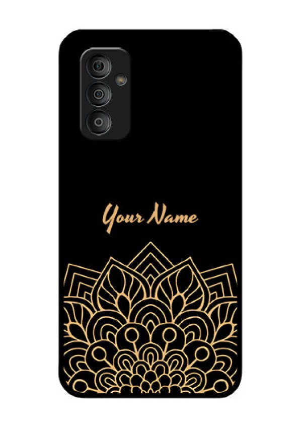 Galaxy F23 Custom Glass Phone Case - Golden mandala Design