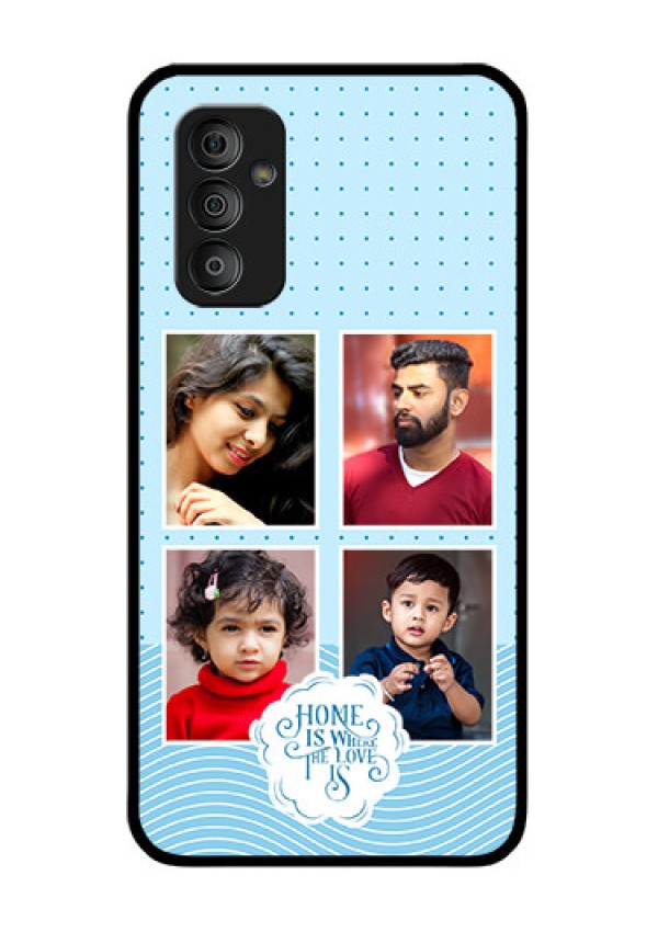 Galaxy F23 Custom Glass Phone Case - Cute love quote with 4 pic upload Design
