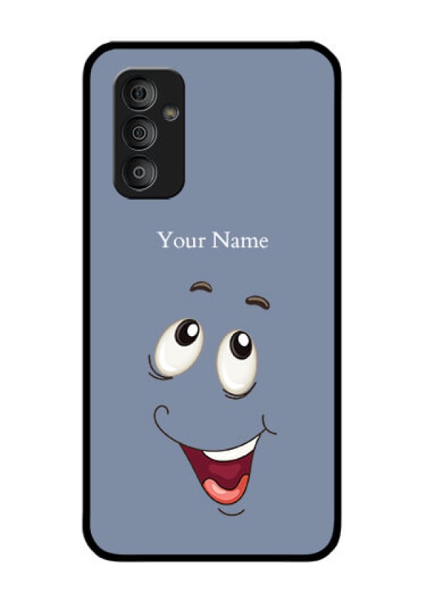 Galaxy F23 Photo Printing on Glass Case - Laughing Cartoon Face Design