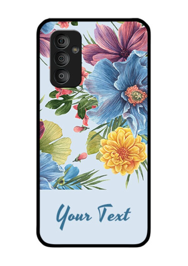 Galaxy F23 Custom Glass Mobile Case - Stunning Watercolored Flowers Painting Design