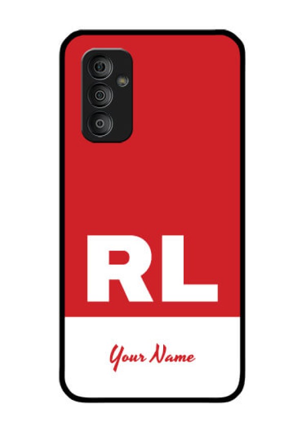 Galaxy F23 Personalized Glass Phone Case - dual tone custom text Design
