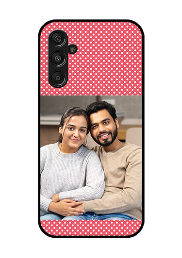 Galaxy F34 5G Custom Glass Phone Case - White Dotted Design