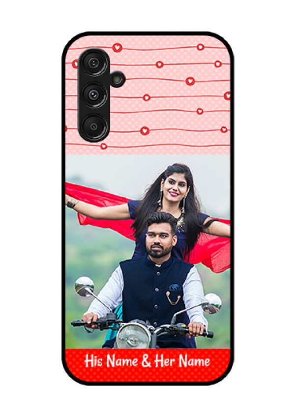 Galaxy F34 5G Custom Glass Phone Case - Red Pattern Case Design