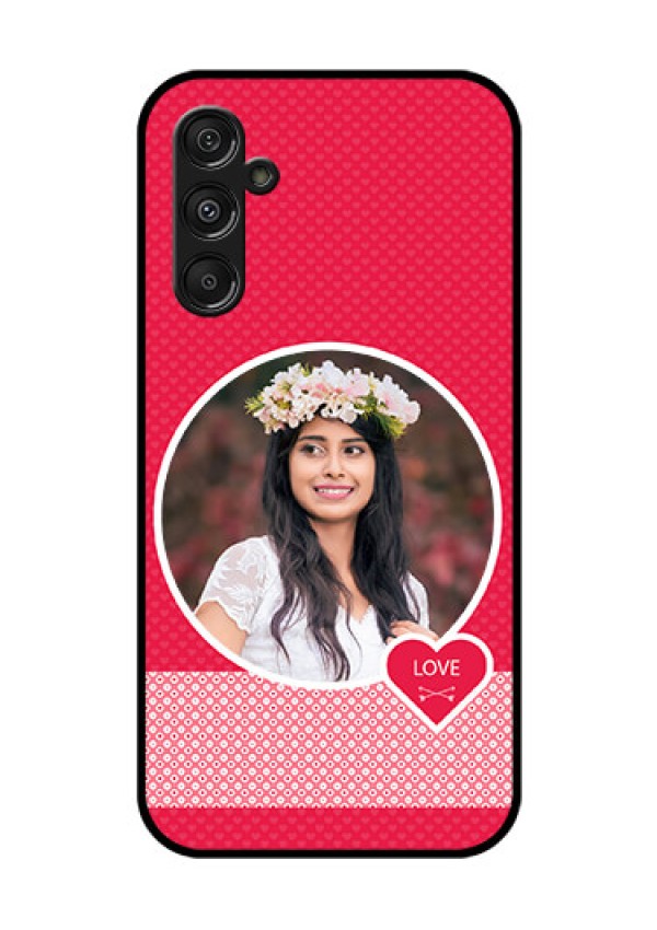 Galaxy F34 5G Custom Glass Phone Case - Pink Color Pattern Design