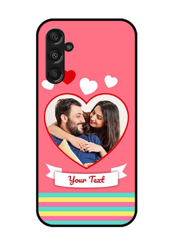 Galaxy F34 5G Custom Glass Phone Case - Love Shapes Doodle Design