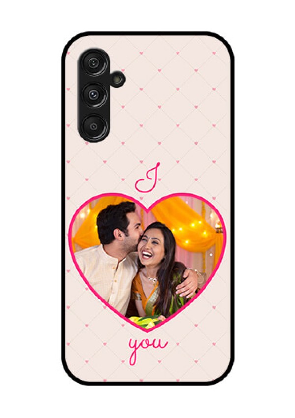 Galaxy F34 5G Custom Glass Phone Case - Heart Shape Design