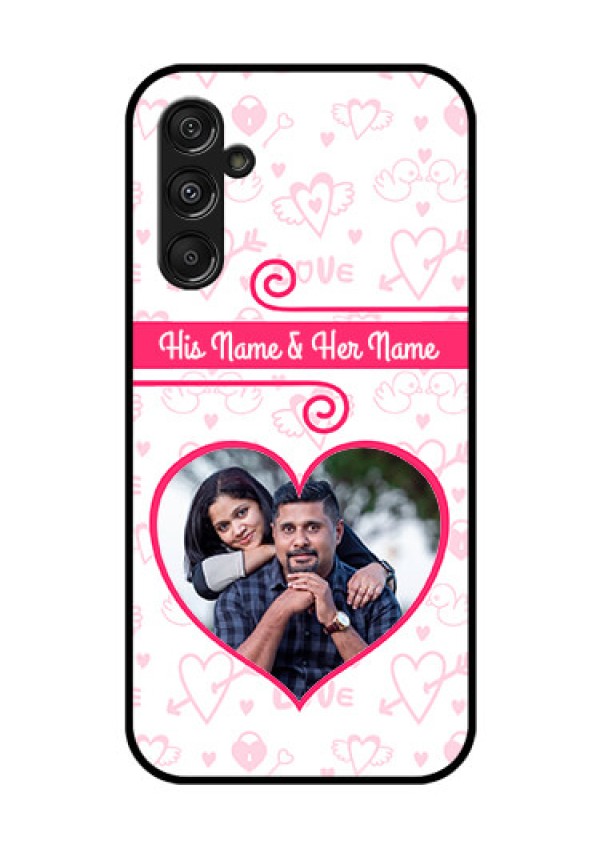 Galaxy F34 5G Custom Glass Phone Case - Heart Shape Love Design