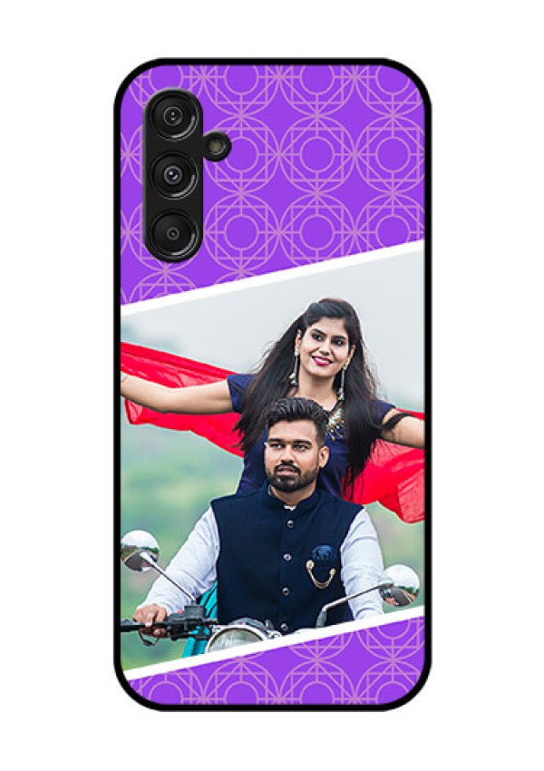 Galaxy F34 5G Custom Glass Phone Case - Violet Color Pattern Design