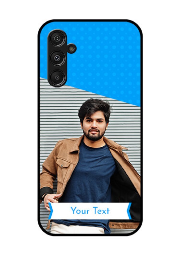Galaxy F34 5G Custom Glass Phone Case - Simple Blue Color Design