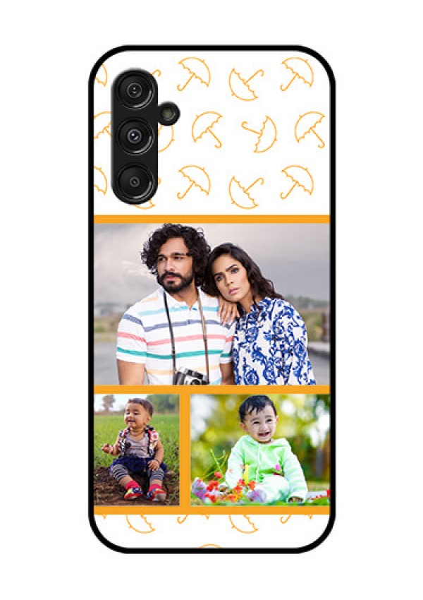 Galaxy F34 5G Custom Glass Phone Case - Yellow Pattern Design
