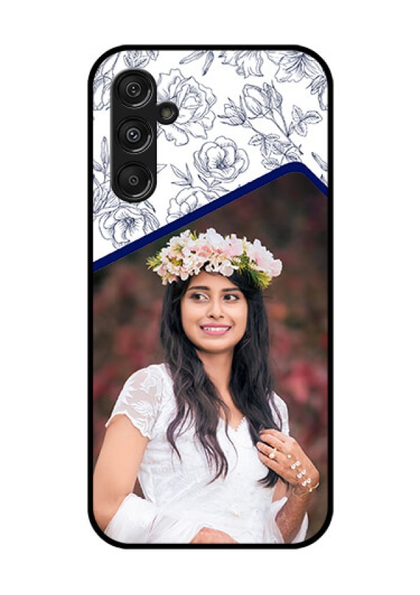 Galaxy F34 5G Custom Glass Phone Case - Classy Floral Design