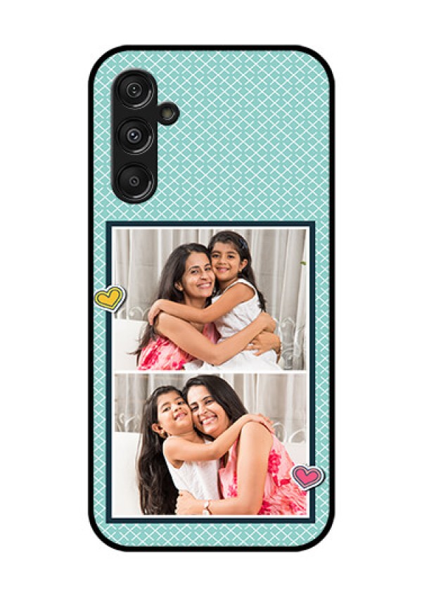 Galaxy F34 5G Custom Glass Phone Case - 2 Image Holder With Pattern Design