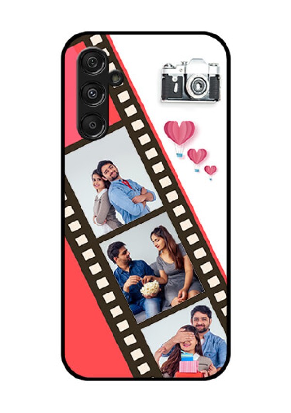 Galaxy F34 5G Custom Glass Phone Case - 3 Image Holder With Film Reel