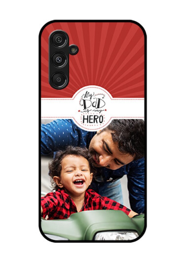 Galaxy F34 5G Custom Glass Phone Case - My Dad Hero Design