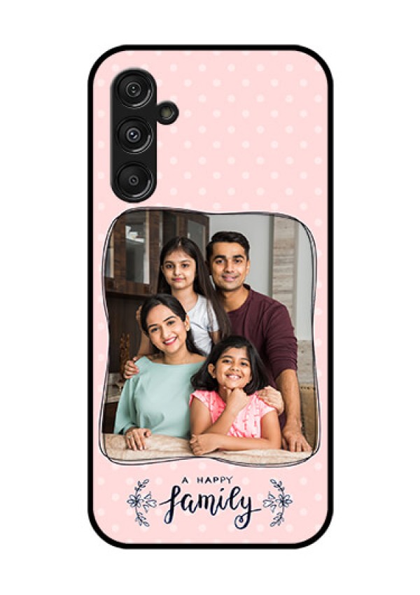 Galaxy F34 5G Custom Glass Phone Case - Family With Dots Design
