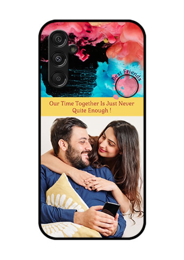 Galaxy F34 5G Custom Glass Phone Case - Quote With Acrylic Painting Design