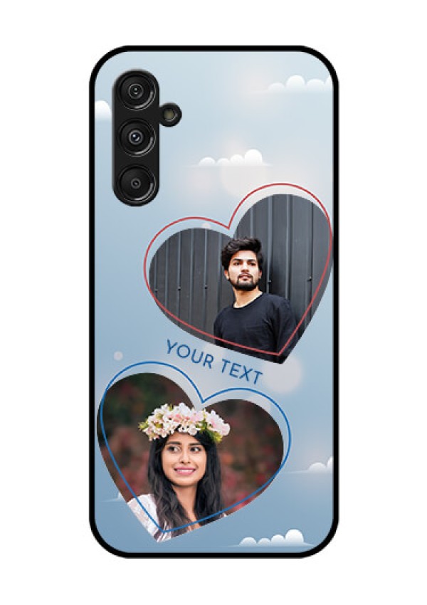 Galaxy F34 5G Custom Glass Phone Case - Blue Color Couple Design