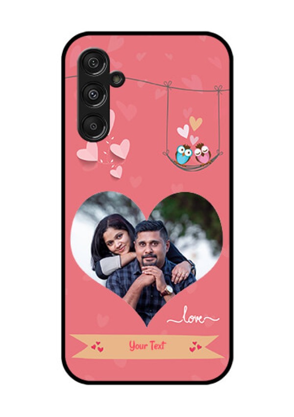 Galaxy F34 5G Custom Glass Phone Case - Peach Color Love Design